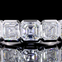 3 Cts 14k White Gold Asscher Shape 5 Stones Eternity Band - Image 3