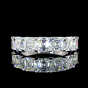 3.99 Cts 14k White Gold Asscher Shape Half Eternity Eternity Band - Video