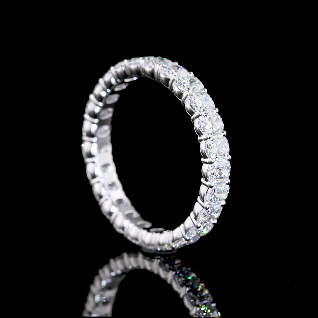 2.2 Cts 14k White Gold Cushion Brilliant Shape Eternity Band Eternity Band - Image 2