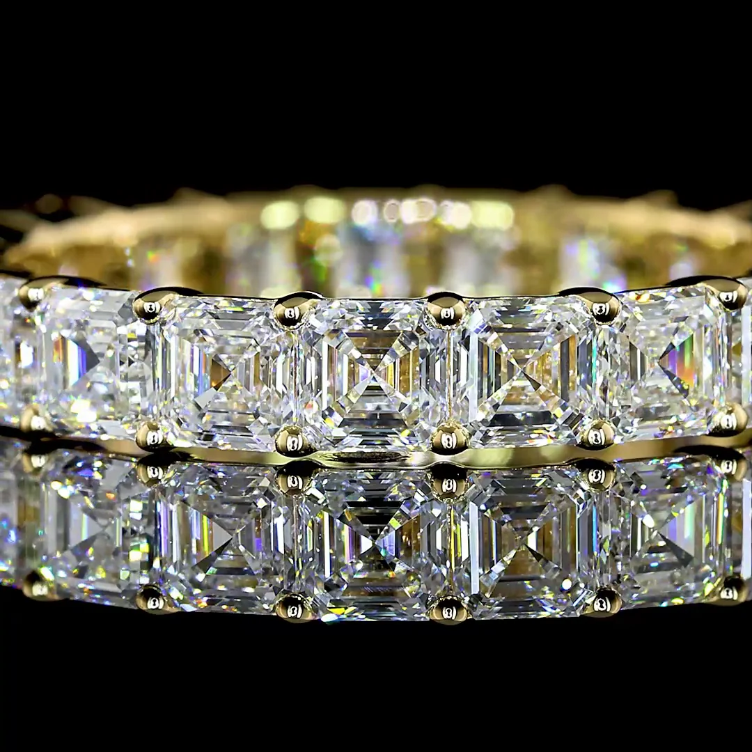 3.05 Cts 14k Yellow Gold Asscher Shape Eternity Band Eternity Band - Image 3