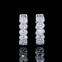 1.88 Cts 14k White Gold Oval Shape Huggies Earring - Image 3