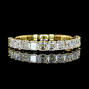0.97 Cts 14k Yellow Gold Asscher Shape Half Eternity Eternity Band - Video