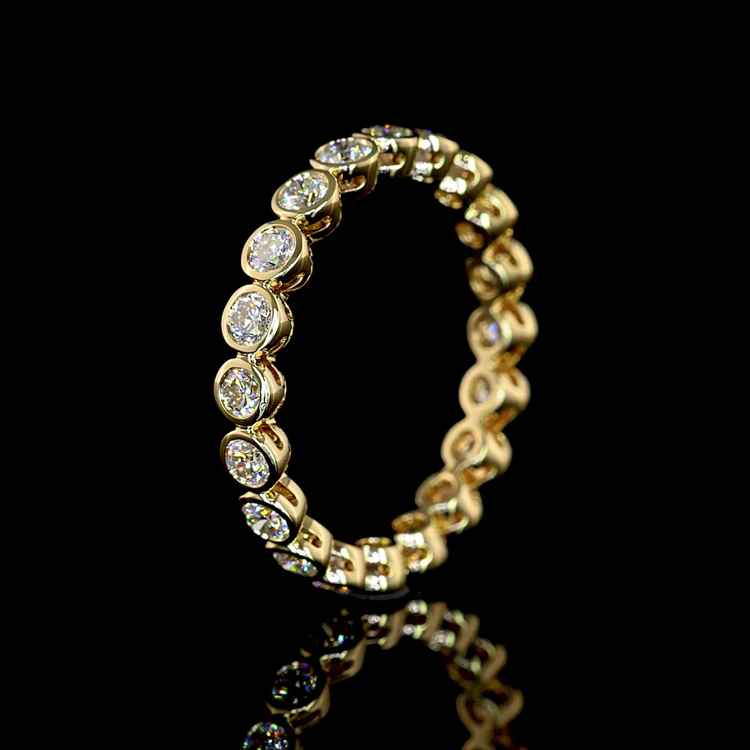 0.96 Cts 14k Yellow Gold Round Shape Eternity Band Eternity Band - Image 4