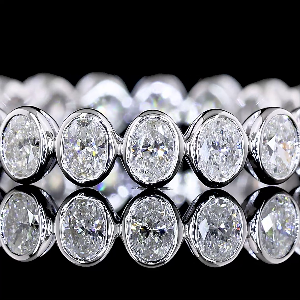 1.01 Cts 14k White Gold Oval Shape Eternity Band Eternity Band - Image 3