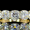 3.91 Cts 14k Yellow Gold Square Cushion Brilliant Shape 7 Stones Eternity Band - Image 3