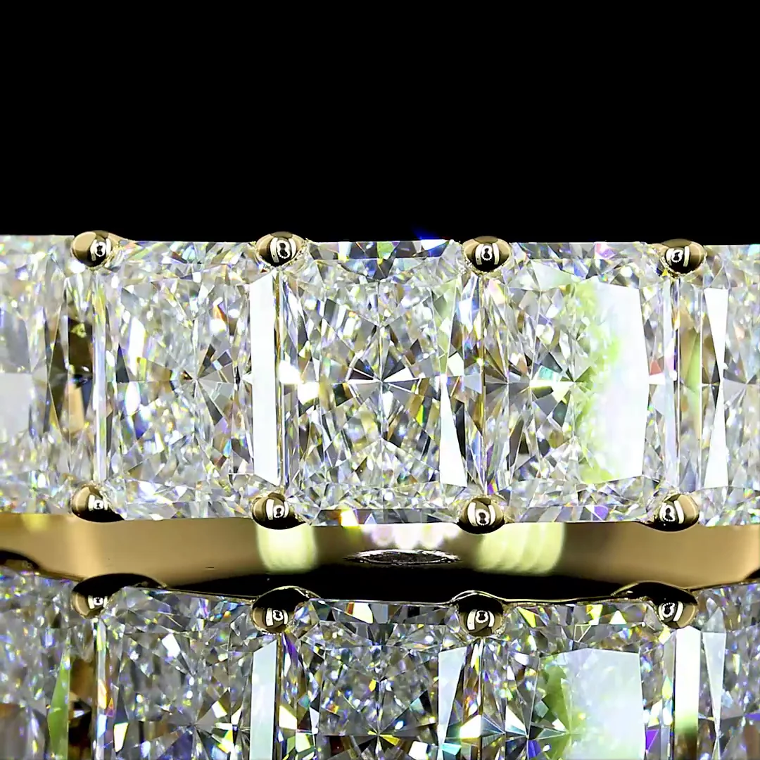 2.11 Cts 14k Yellow Gold Radiant Shape 7 Stones Eternity Band - Image 3
