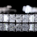 13.66 Cts 14k White Gold Radiant Shape Tennis Bracelet - Image 2