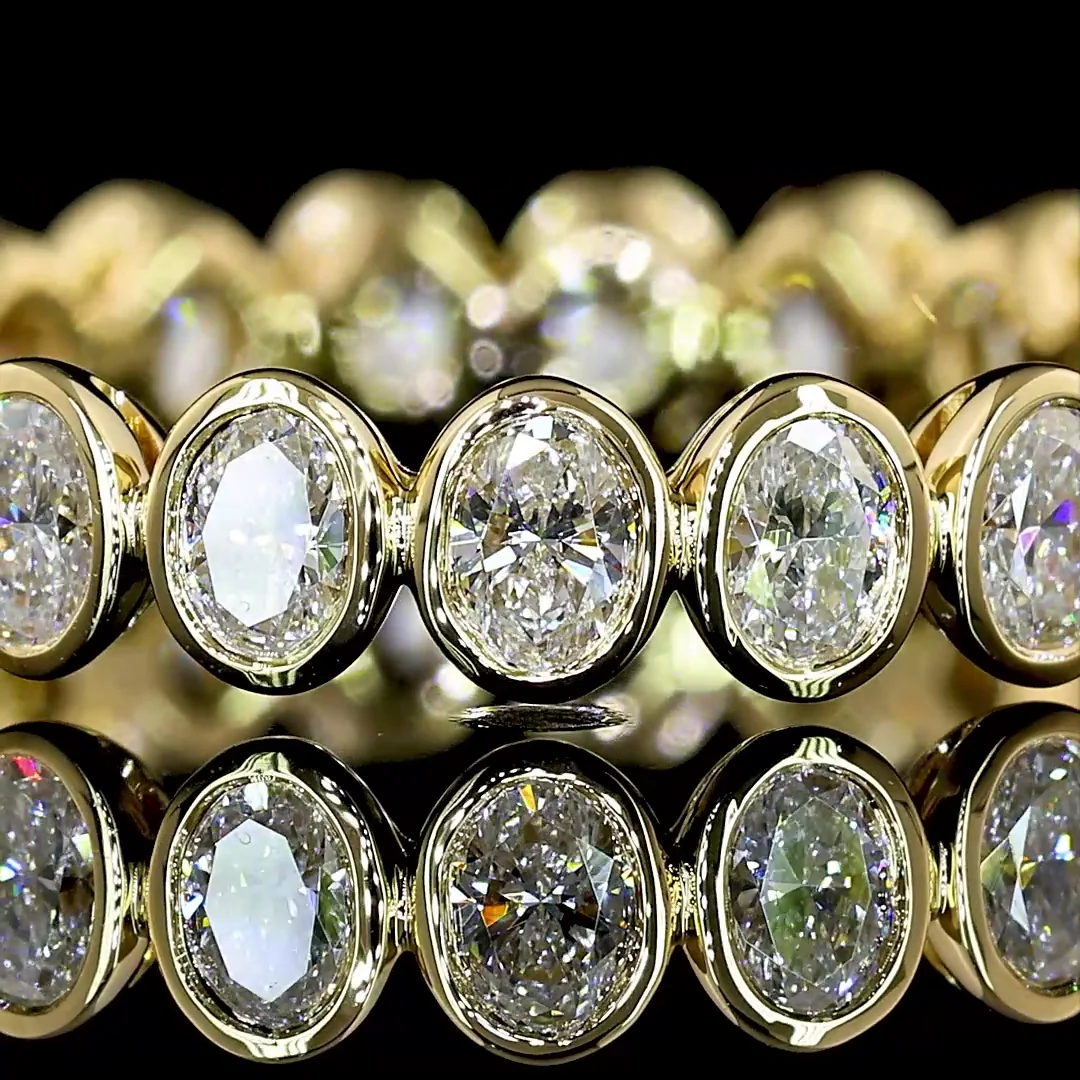 1.08 Cts 14k Yellow Gold Oval Shape Eternity Band Eternity Band - Image 3