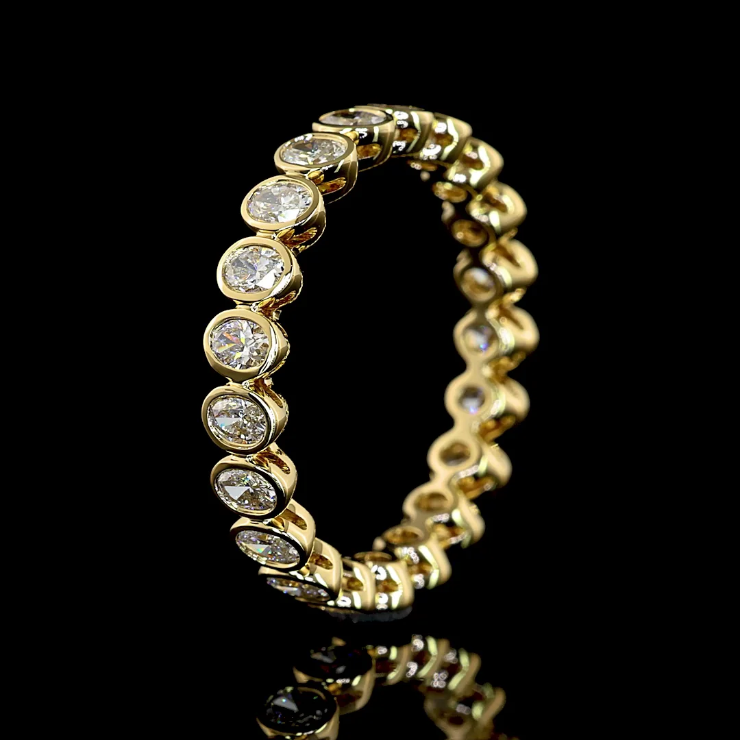 1.08 Cts 14k Yellow Gold Oval Shape Eternity Band Eternity Band - Image 4