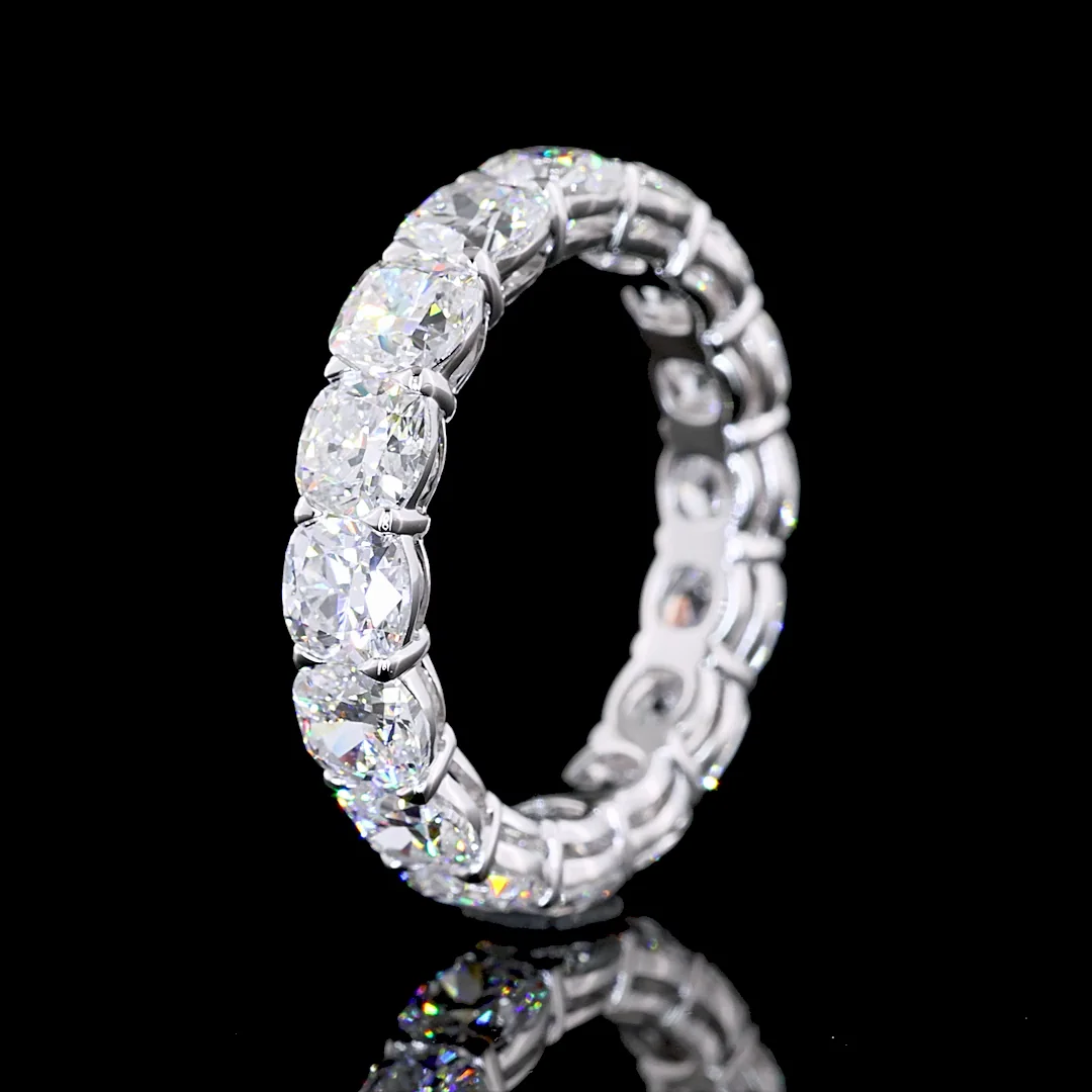 5.01 Cts 14k White Gold Square Cushion Brilliant Shape Eternity Band Eternity Band - Image 4
