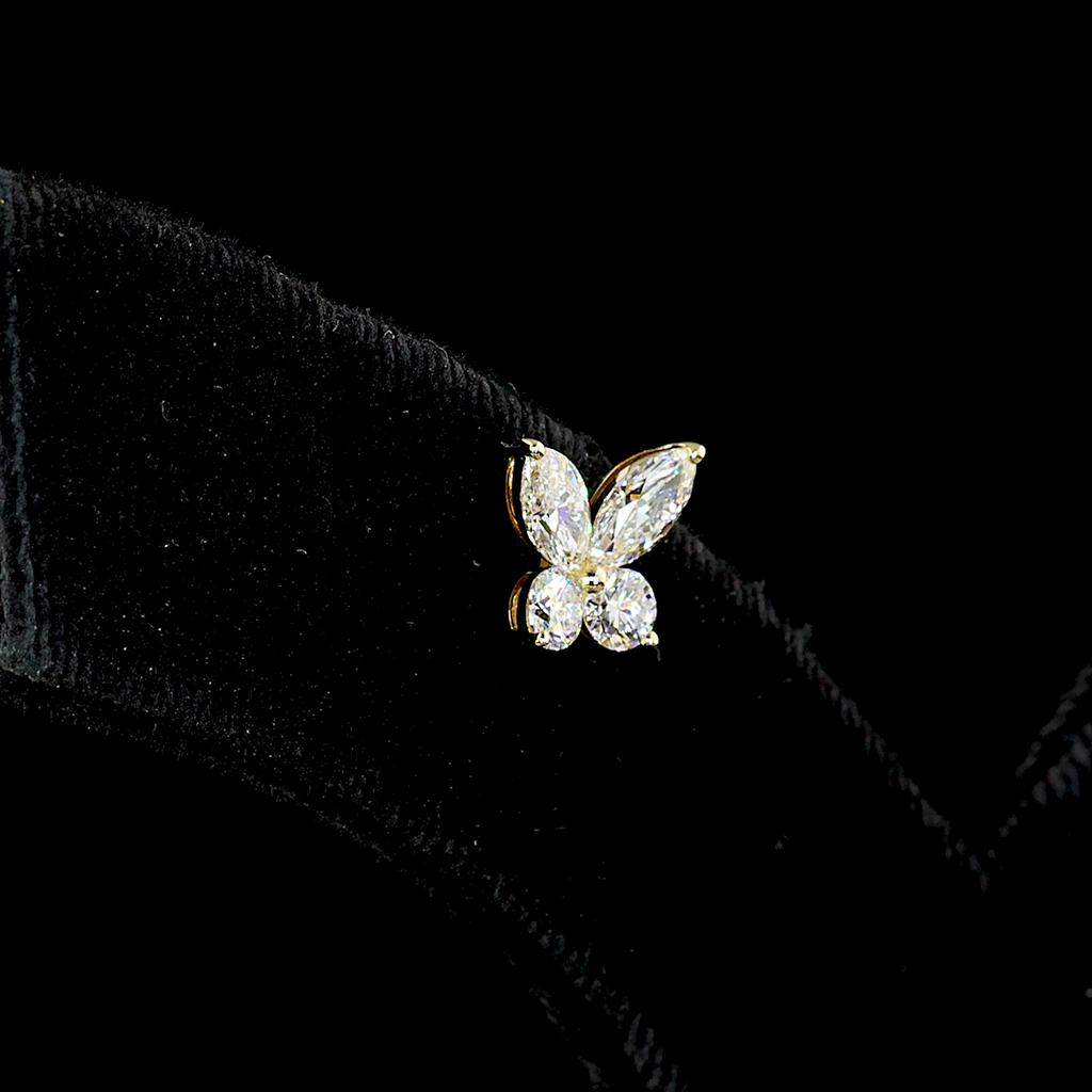 1.22 Cts 14k Yellow Gold Mix Shape Studs Earring - Image 2