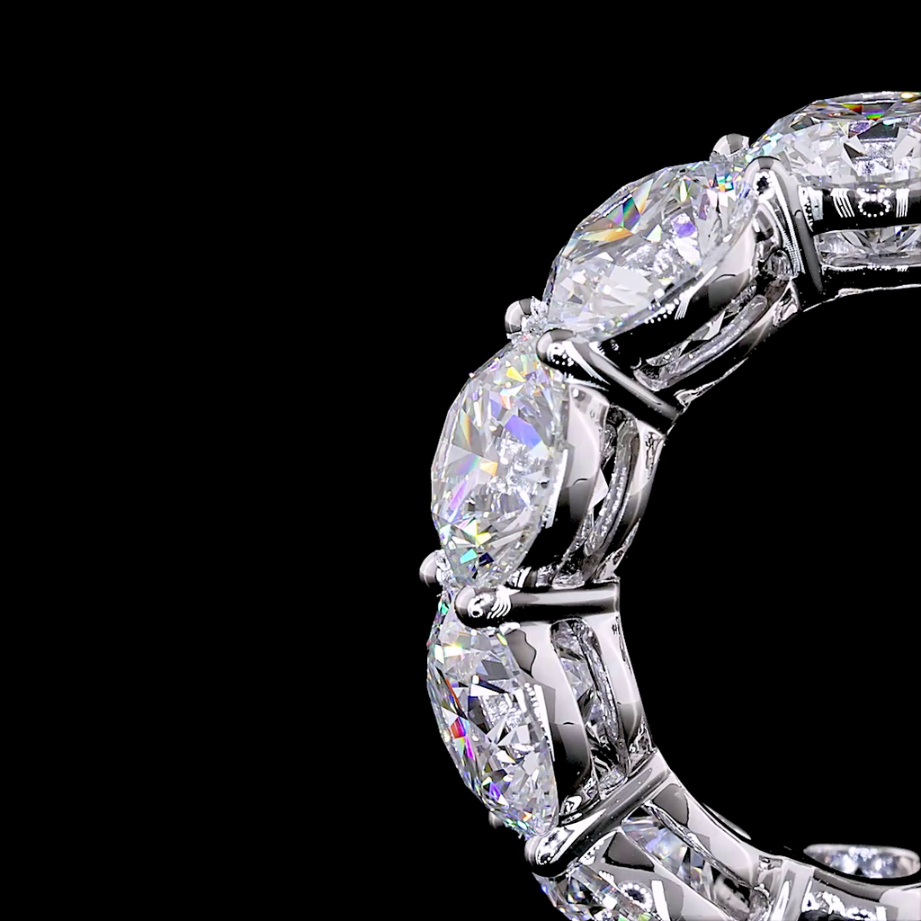 4.57 Cts 14k White Gold Round Shape C Hoops Earring - Image 4