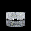 5.03 Cts 14k White Gold Radiant Shape 5 Stones Eternity Band - Video
