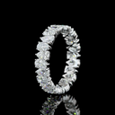 3 Cts 14k White Gold Pear Shape Eternity Band Eternity Band - Image 4