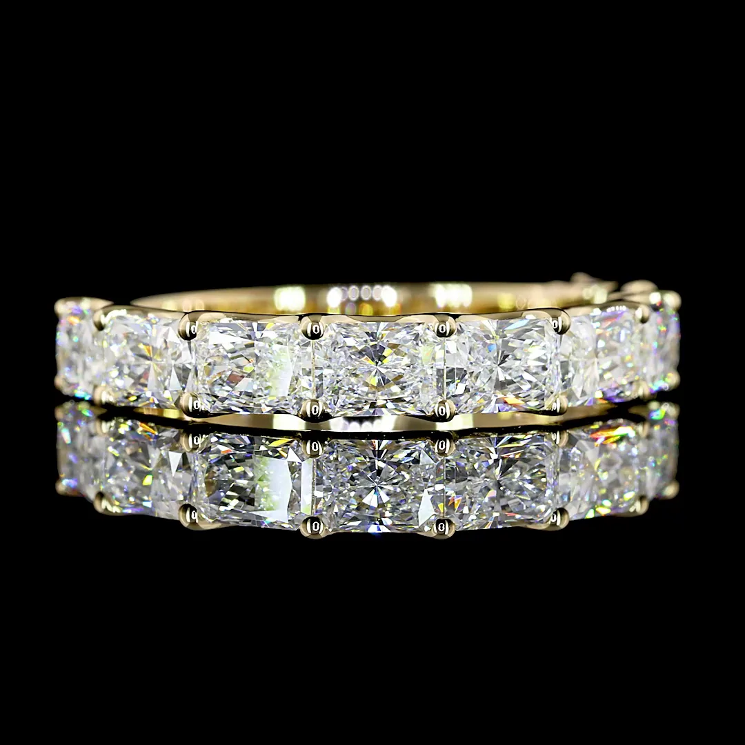 2.01 Cts 14k Yellow Gold Radiant Shape Half Eternity Eternity Band - Video