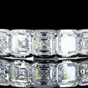 1.03 Cts 14k White Gold Asscher Shape 5 Stones Eternity Band - Image 3