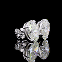 8.04 Cts 14k White Gold Oval Shape Studs Earring - Video