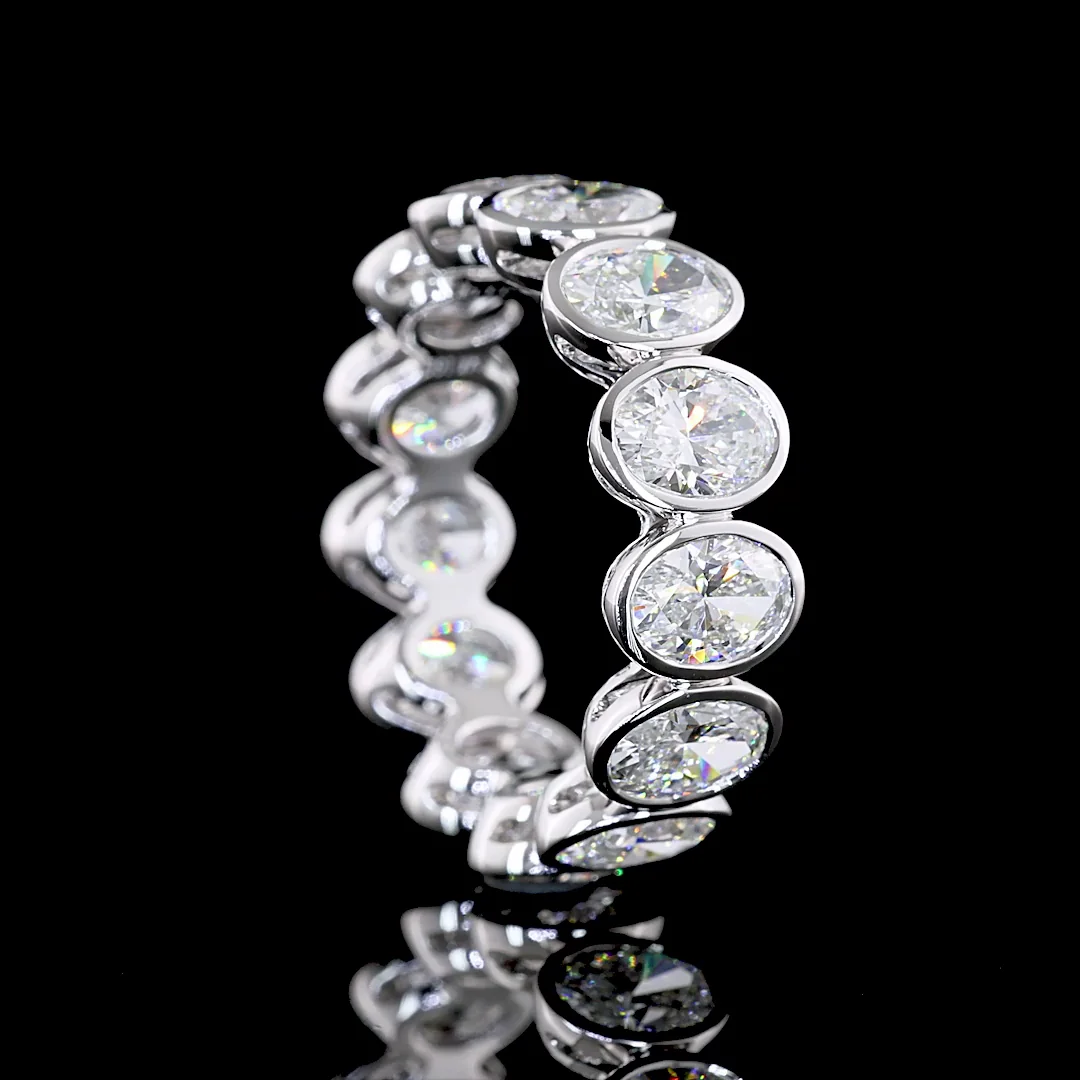 5.12 Cts 14k White Gold Oval Shape Eternity Band Eternity Band - Image 2