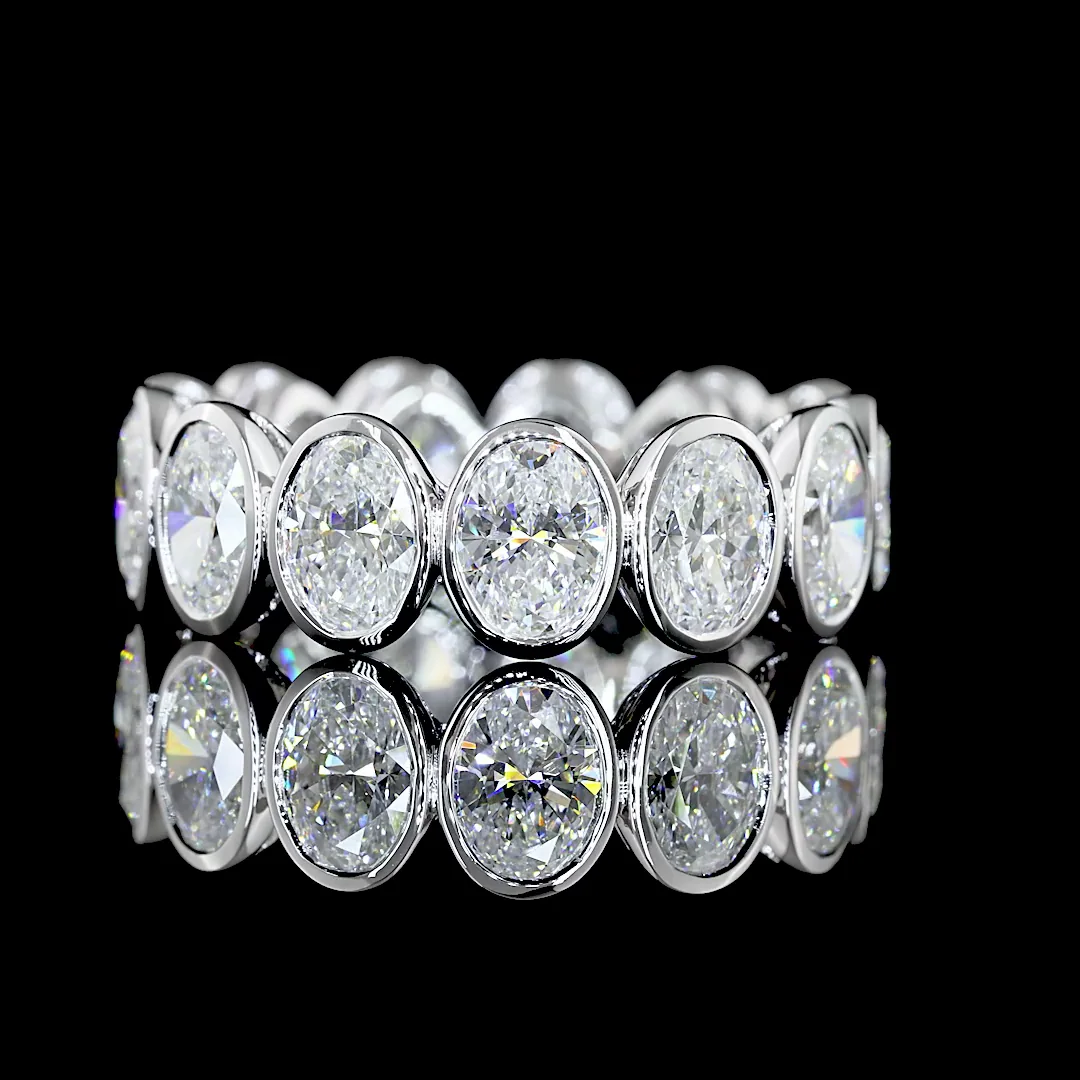 5.12 Cts 14k White Gold Oval Shape Eternity Band Eternity Band - Video