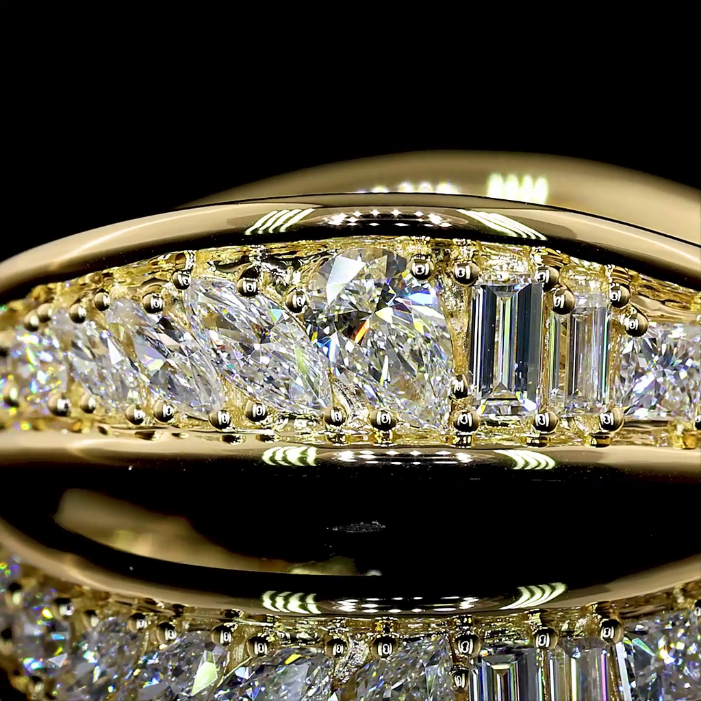 0.57 Cts 14k Yellow Gold Round Shape Special Eternity Band - Image 4