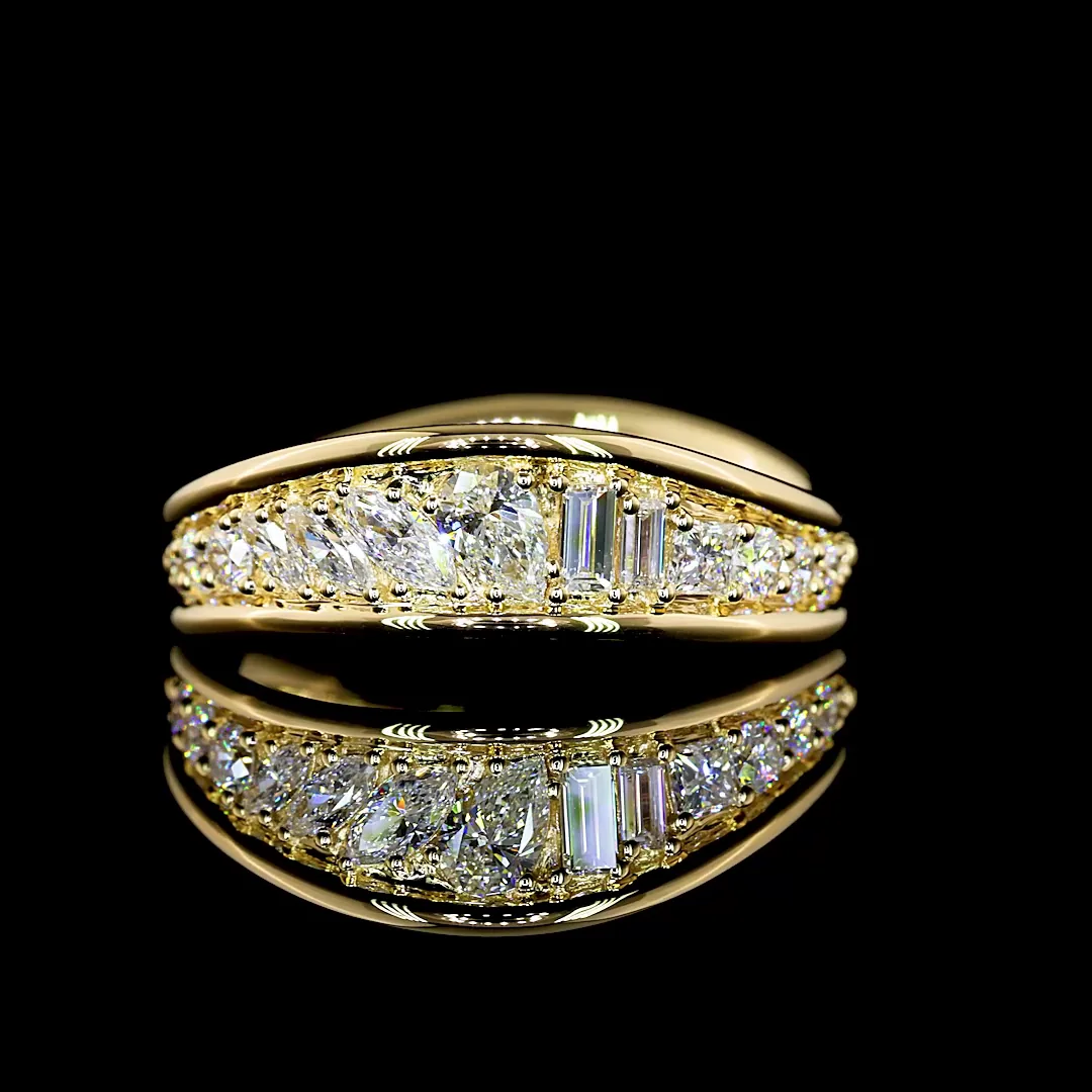 0.57 Cts 14k Yellow Gold Round Shape Special Eternity Band - Video