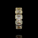 3.02 Cts 14k Yellow Gold Emerald Shape 5 Stones Eternity Band - Image 4