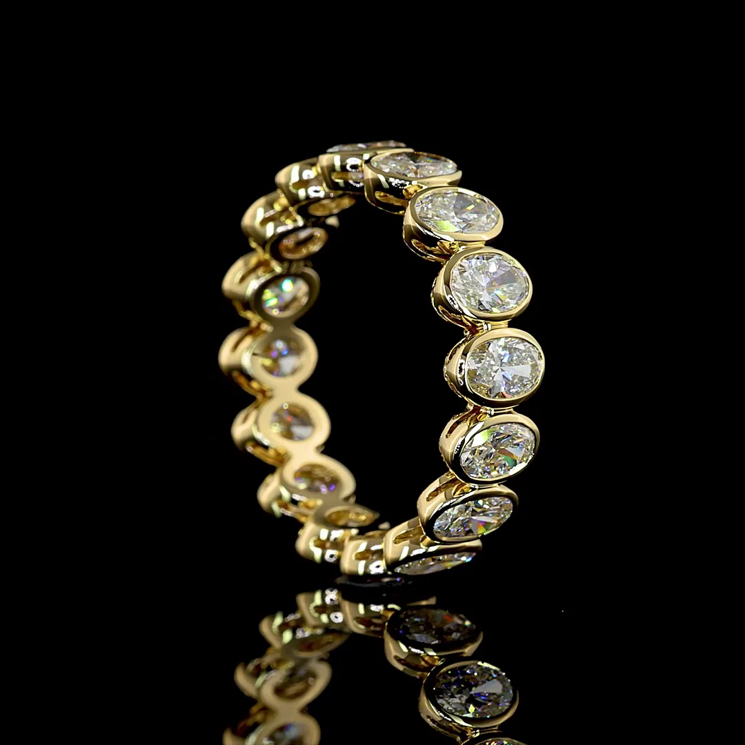 3.03 Cts 14k Yellow Gold Oval Shape Eternity Band Eternity Band - Image 2