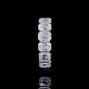 1.91 Cts 14k White Gold Emerald Shape Half Eternity Eternity Band - Image 4