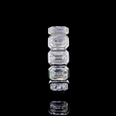 2.99 Cts 14k White Gold Emerald Shape 5 Stones Eternity Band - Image 4