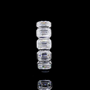 2.07 Cts 14k White Gold Emerald Shape 5 Stones Eternity Band - Image 4