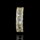 3.99 Cts 14k Yellow Gold Emerald Shape 7 Stones Eternity Band - Image 3