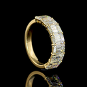 3.99 Cts 14k Yellow Gold Emerald Shape 7 Stones Eternity Band - Video