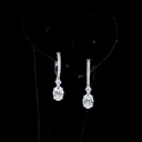 1.88 Cts 14k White Gold Oval Shape Hanging Earring - Video