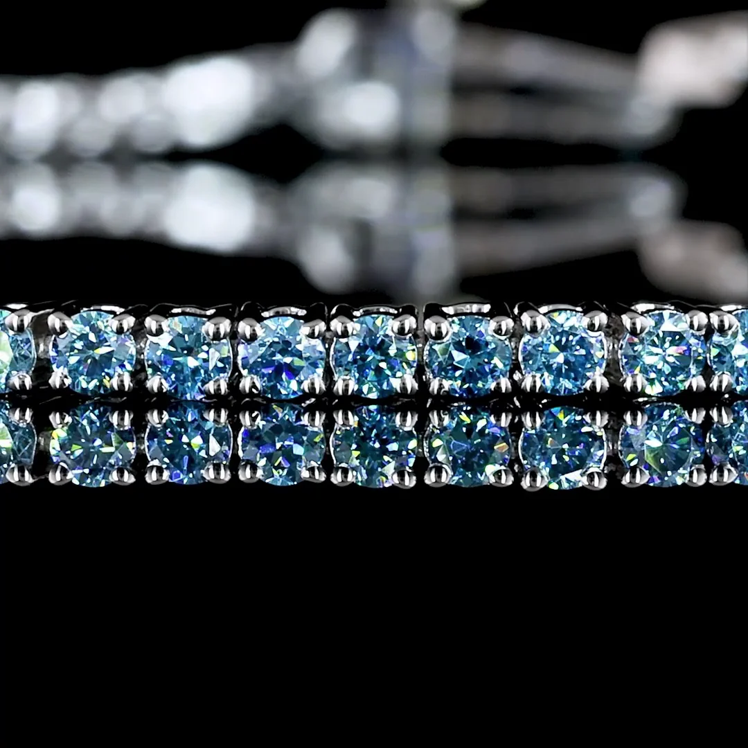 1.55 Cts 14k White Gold Round Shape Tennis Bracelet - Image 2