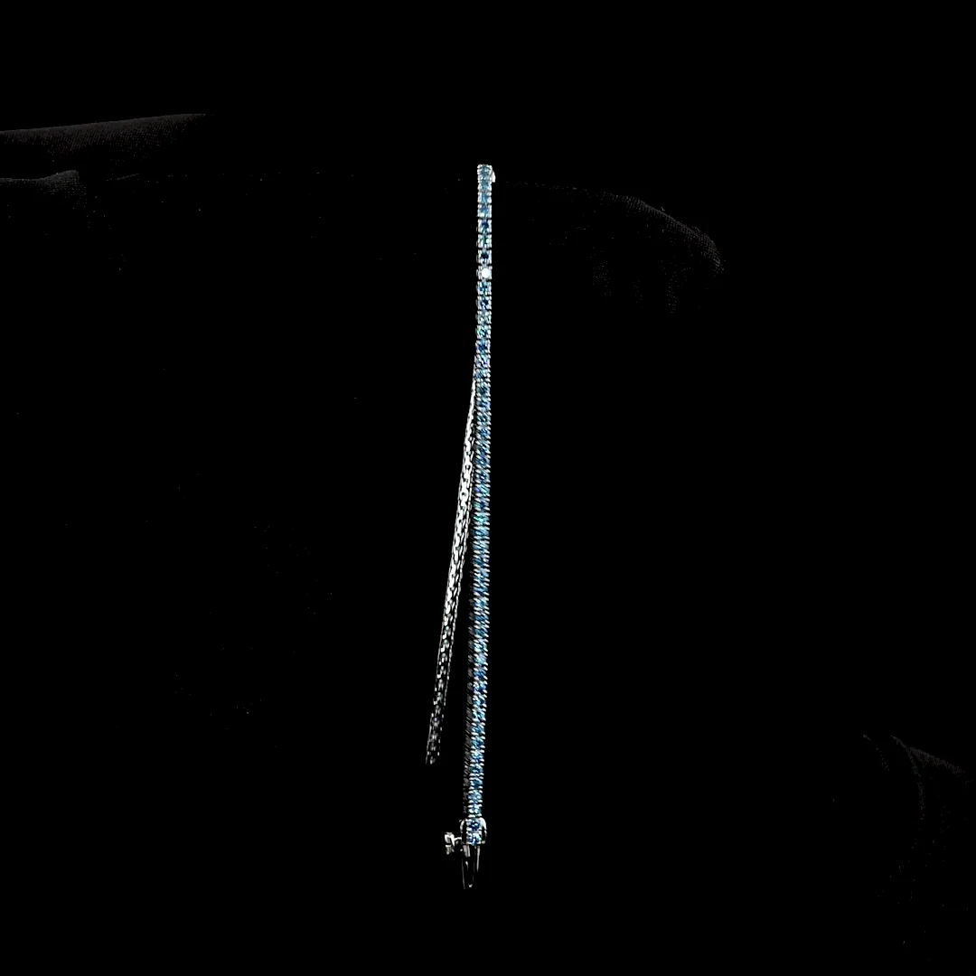 1.55 Cts 14k White Gold Round Shape Tennis Bracelet - Image 3