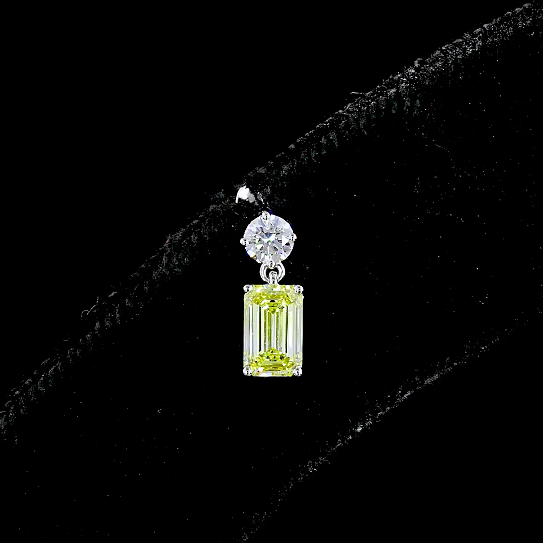 1.14 Cts 14k White Gold Round Shape Hanging Earring - Image 3