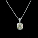 2.12 Cts 14k White Gold Antique Cushion Shape Pendant Pendant - Image 3