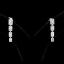 2.62 Cts 14k White Gold Emerald Shape Hanging Earring - Image 3
