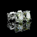 4.05 Cts 14k White Gold Antique Cushion Shape Studs Earring - Video