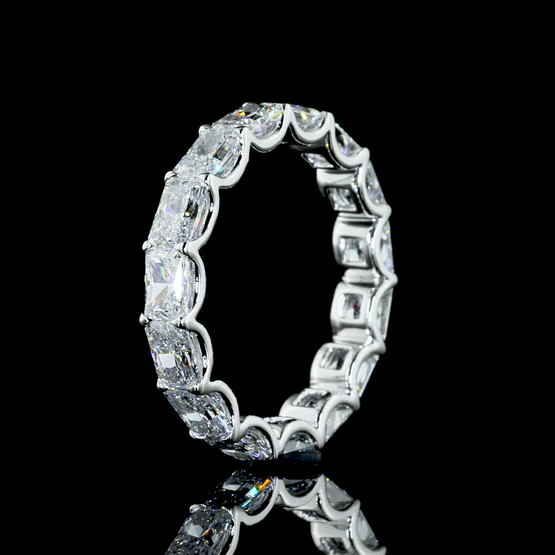 3.39 Cts 14k White Gold Radiant Shape Eternity Band Eternity Band - Image 4
