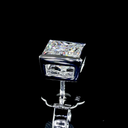 2.08 Cts 14k White Gold Princess Shape Studs Earring - Image 4