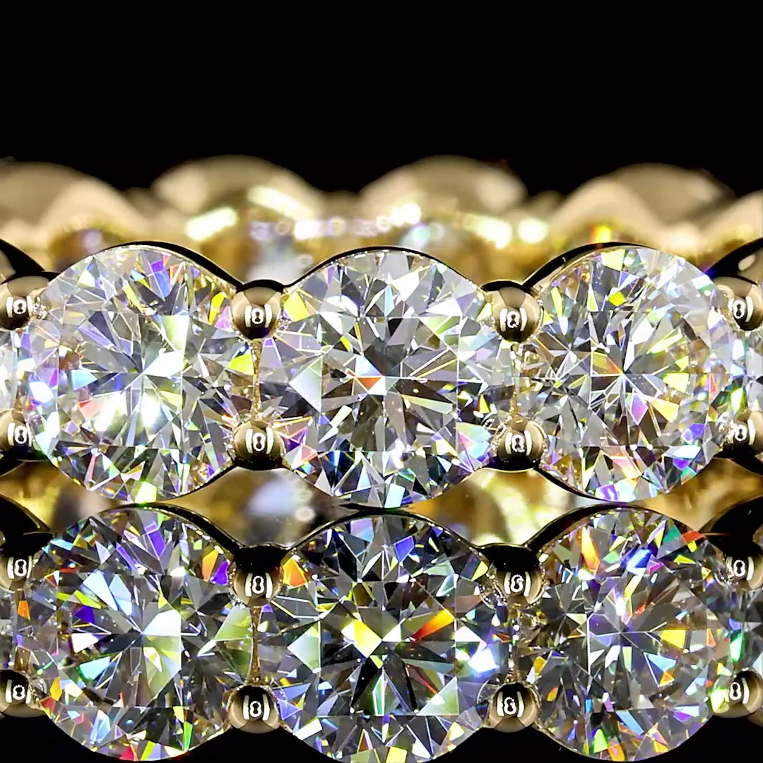 4.17 Cts 18k Yellow Gold Round Shape Eternity Band Eternity Band - Image 3