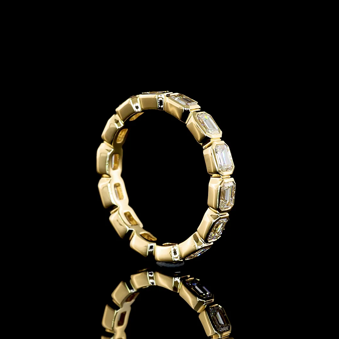 1.62 Cts 14k Yellow Gold Emerald Shape Eternity Band Eternity Band - Image 2