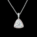 1.31 Cts 14k White Gold Triangle Shape Halo Pendant - Image 3