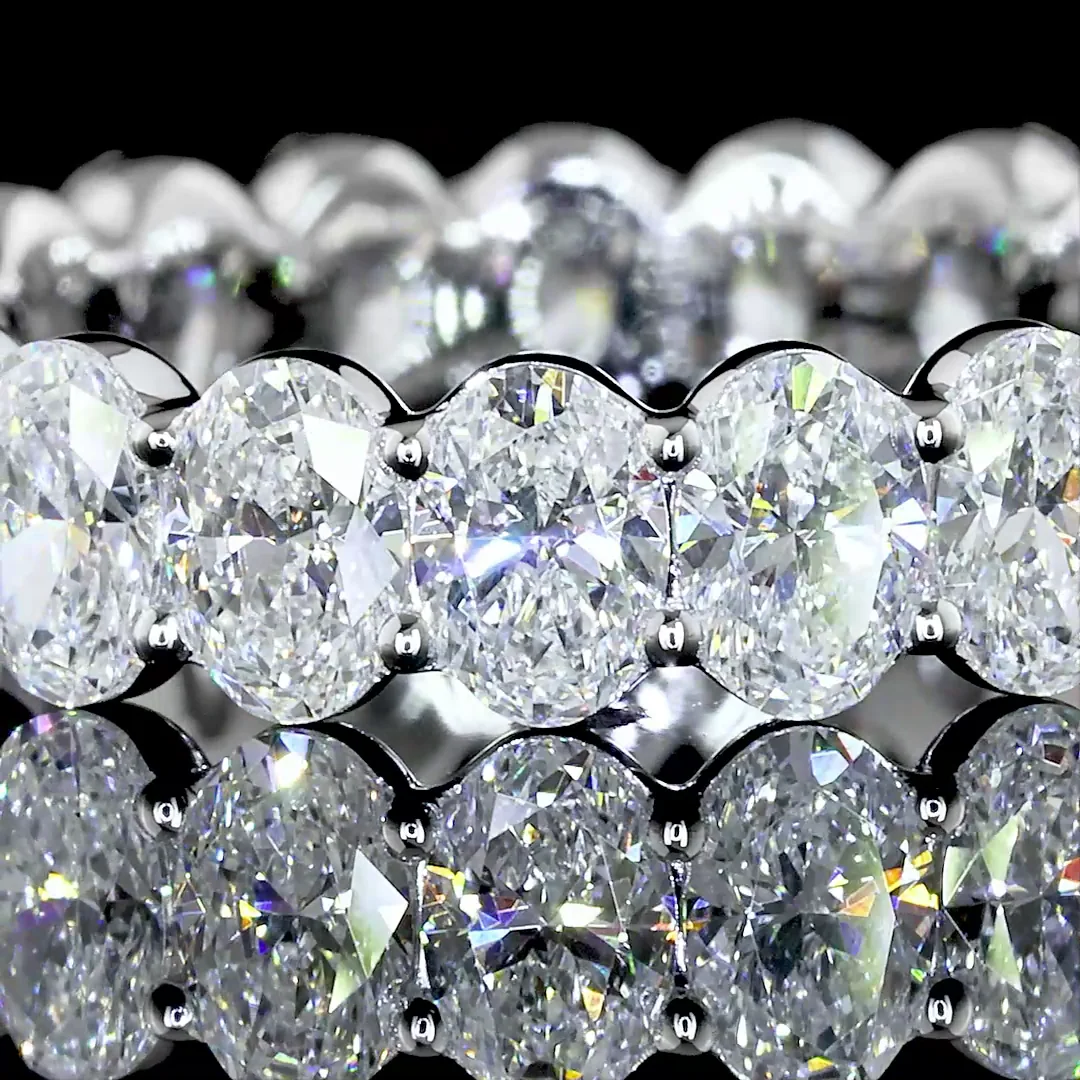 2.9 Cts 14k White Gold Oval Shape Eternity Band Eternity Band - Image 3