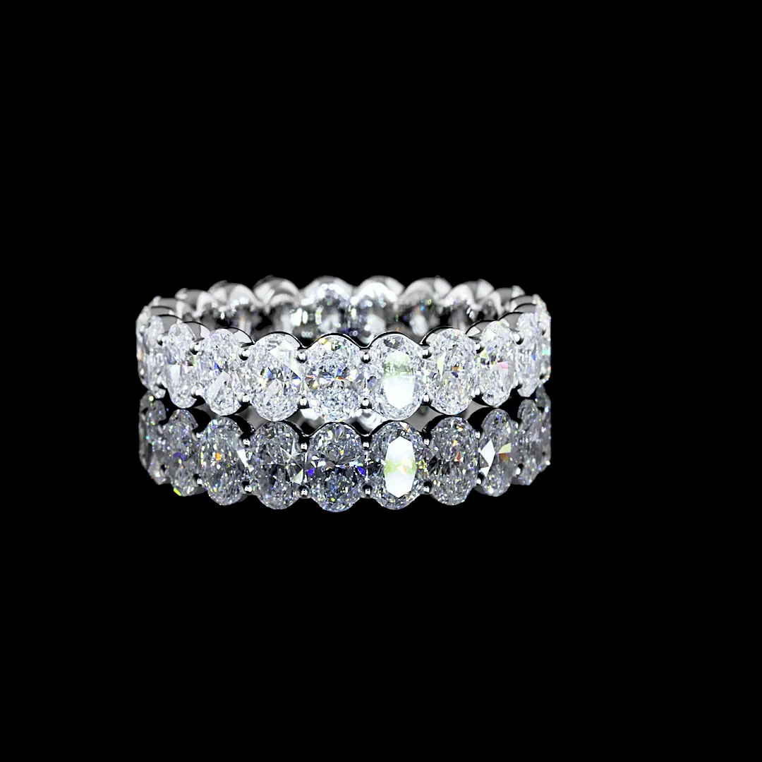 2.9 Cts 14k White Gold Oval Shape Eternity Band Eternity Band - Video