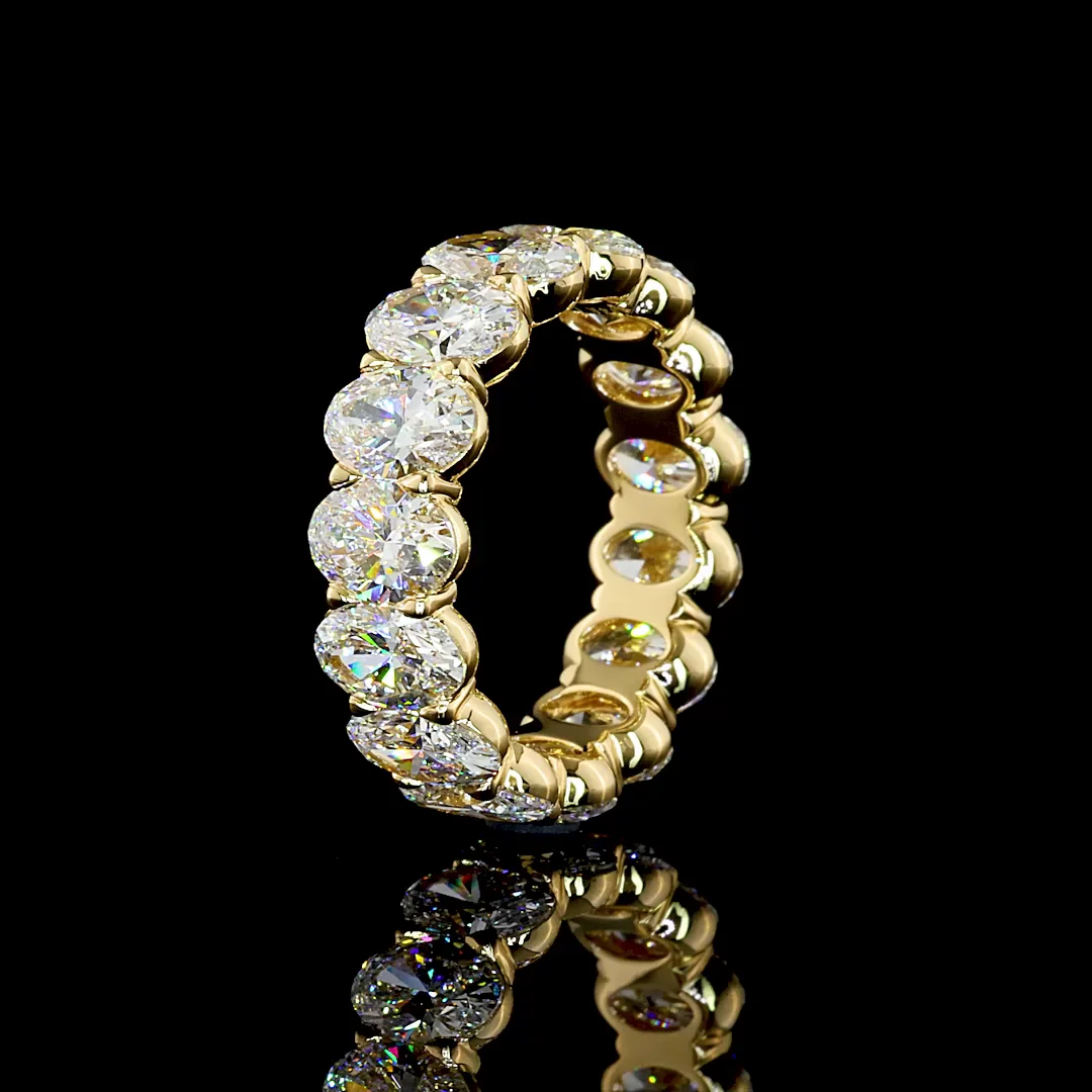 6.64 Cts 14k Yellow Gold Oval Shape Eternity Band Eternity Band - Image 4