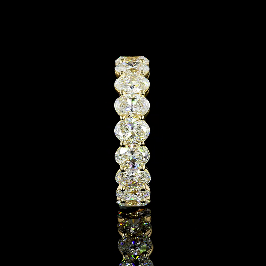 3.78 Cts 14k Yellow Gold Oval Shape Eternity Band Eternity Band - Image 2