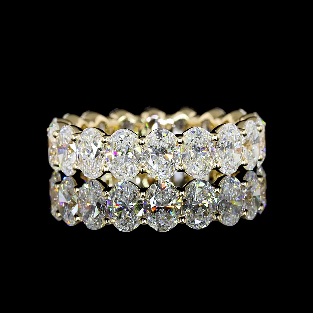3.78 Cts 14k Yellow Gold Oval Shape Eternity Band Eternity Band - Video