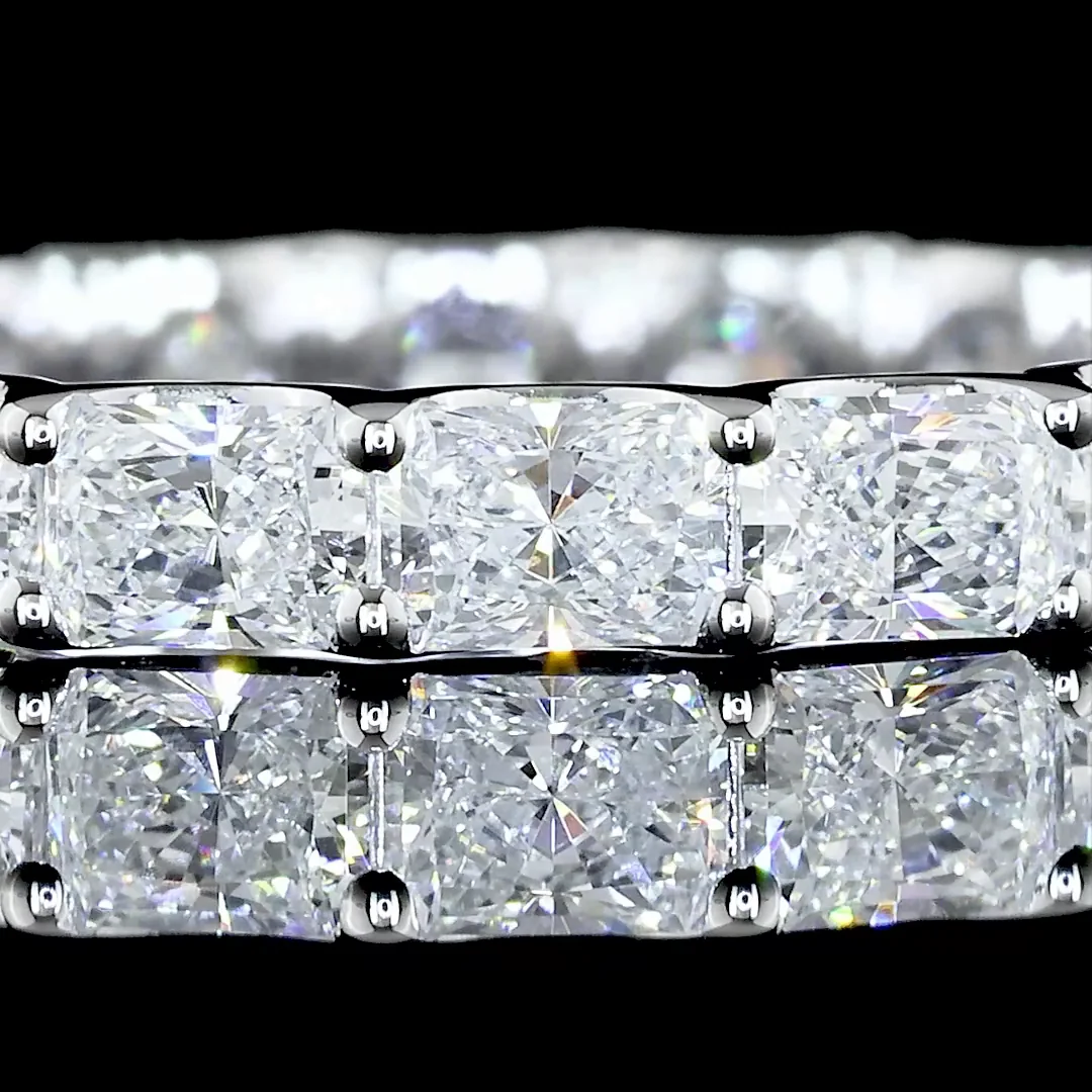 2.01 Cts 14k White Gold Radiant Shape 3/4 Band Eternity Band - Image 2